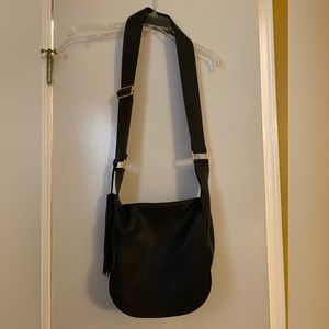 A.L.C sling crossbody leather bag black with tassel